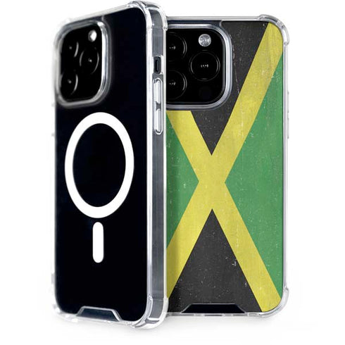 Jamaica Flag Distressed iPhone 15 Pro MagSafe Case